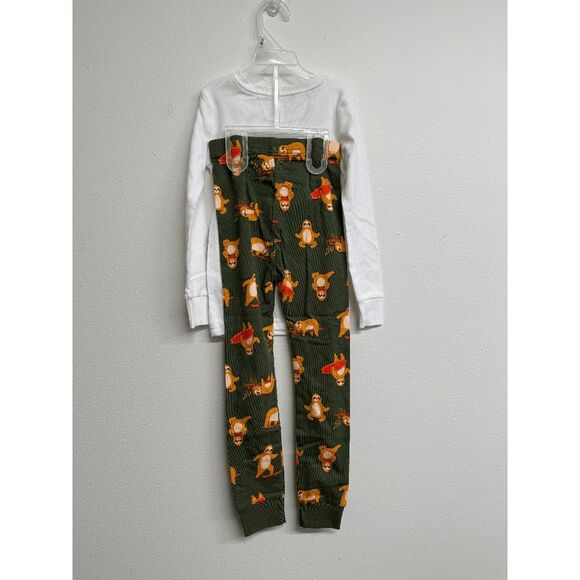 OLD NAVY Unisex Toddler Printed Long-Sleeve Pajama Set - White/Green 5T - Picture 2 of 5